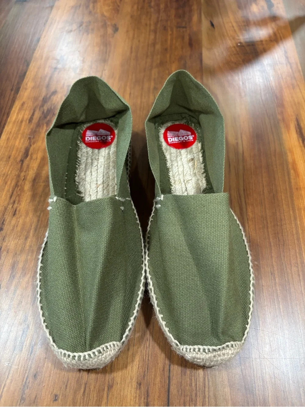 DIEGOS® - Olive Green Classic Made in Spain Espadrilles - Size 39 (8.5) NEW